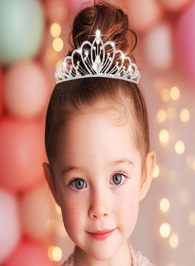 CAKURE Small Tiara Crown with Comb Silver Rhinestone Princess Tiaras Sparkly Hair Accessories for Women and Girls (a-silver, one size) - Image 2